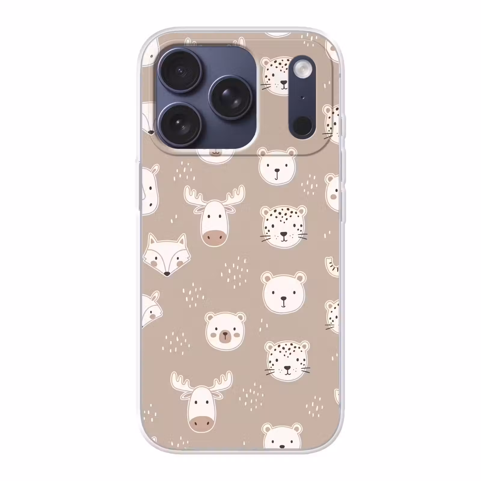 Telefoonhoesje - Dieren - Patroon - Illustratie - Modern - Beige — 1