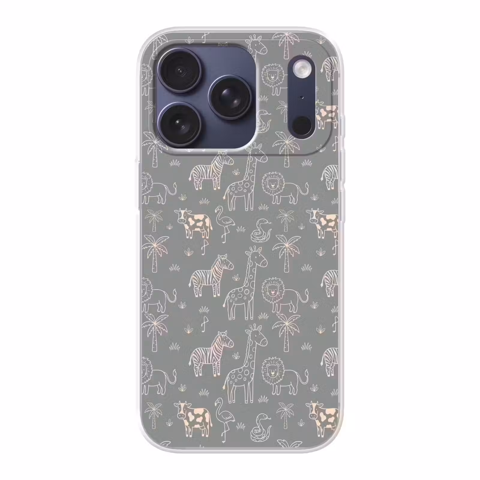 Telefoonhoesje - Dieren - Safari - Patroon - Illustratie - Groen — 1