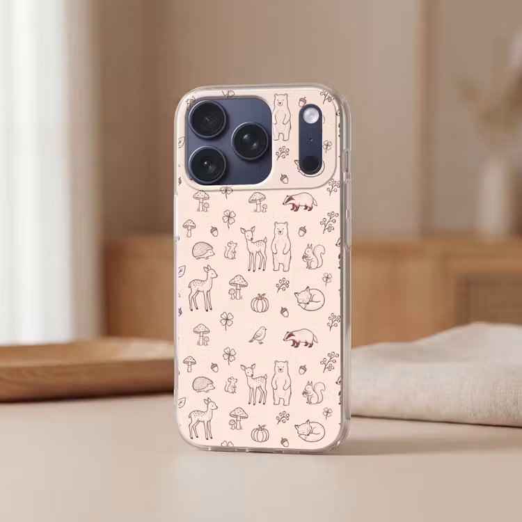 Telefoonhoesje - Dieren - Bos - Natuur - Schets - Patroon — 3