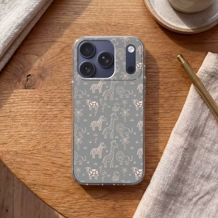 Telefoonhoesje - Dieren - Safari - Patroon - Illustratie - Groen — 2
