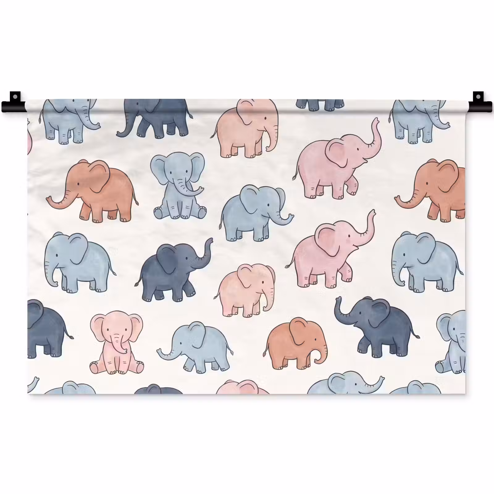 Wandkleed - Dieren - Patroon - Kinderkamer - Pastel - Speels — 1