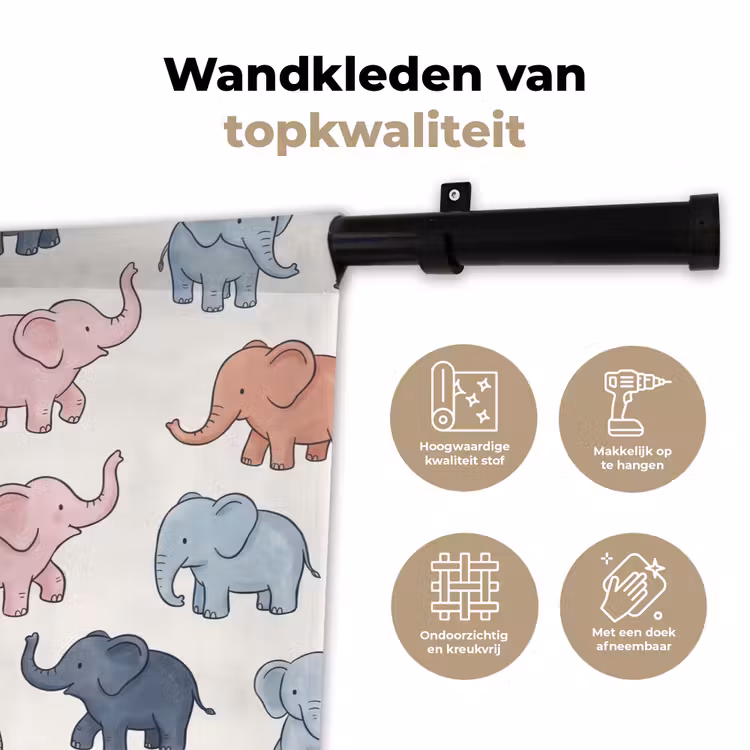 Wandkleed - Dieren - Patroon - Kinderkamer - Pastel - Speels — 3