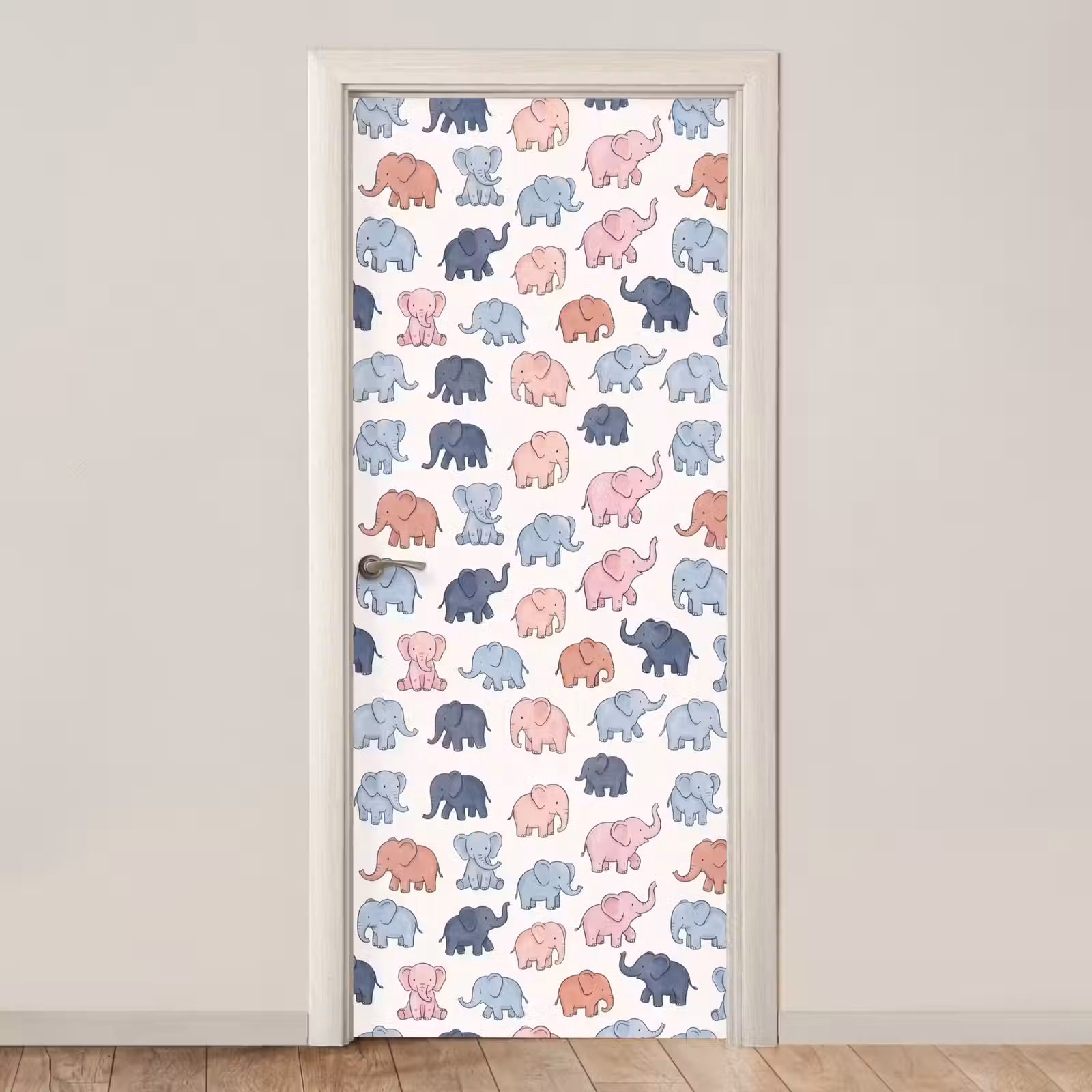 Deursticker - Dieren - Patroon - Kinderkamer - Pastel - Speels — 1