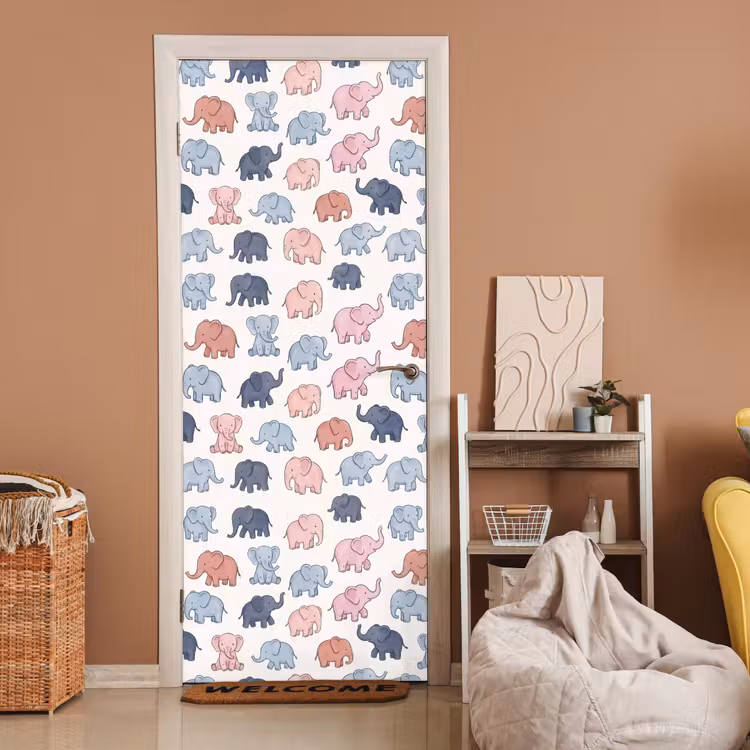 Deursticker - Dieren - Patroon - Kinderkamer - Pastel - Speels — 2