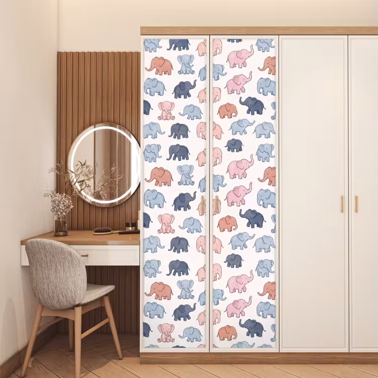Deursticker - Dieren - Patroon - Kinderkamer - Pastel - Speels — 5
