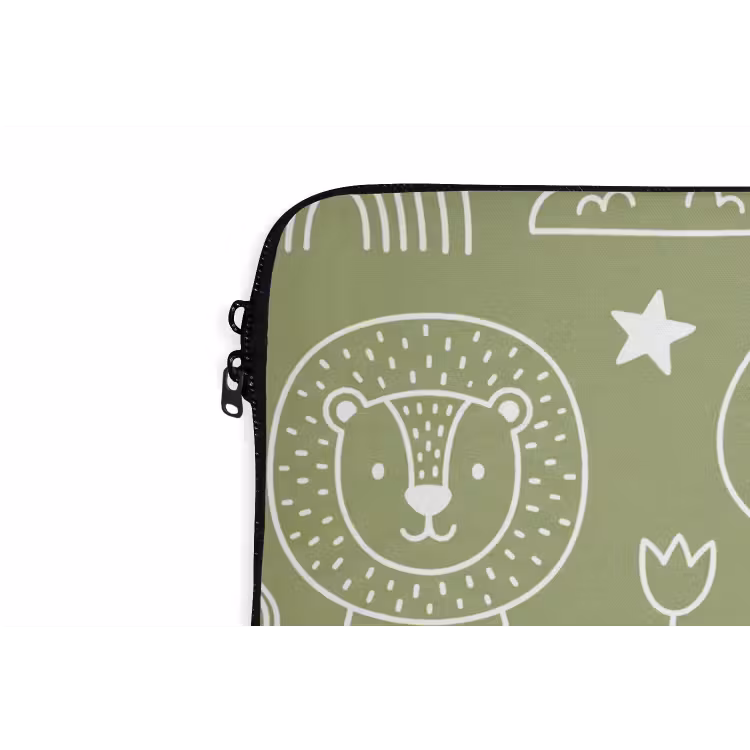 Laptophoes Dieren - Patroon - Illustratie - Natuur - Groen — 5
