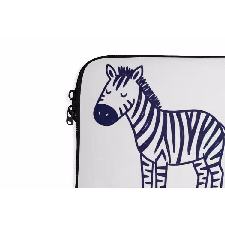 Laptophoes Dieren - Patroon - Kinderkamer - Grafisch - Wit-Blauw — 5