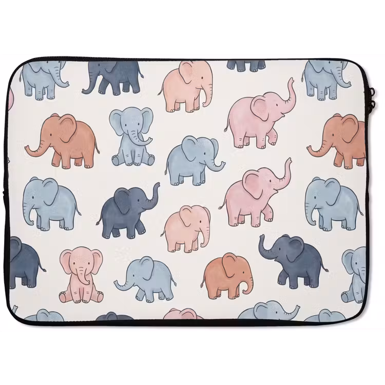 Laptophoes Dieren - Patroon - Kinderkamer - Pastel - Speels — 1