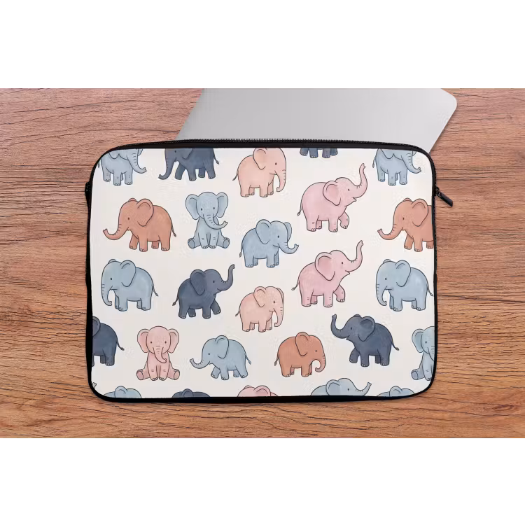 Laptophoes Dieren - Patroon - Kinderkamer - Pastel - Speels — 2