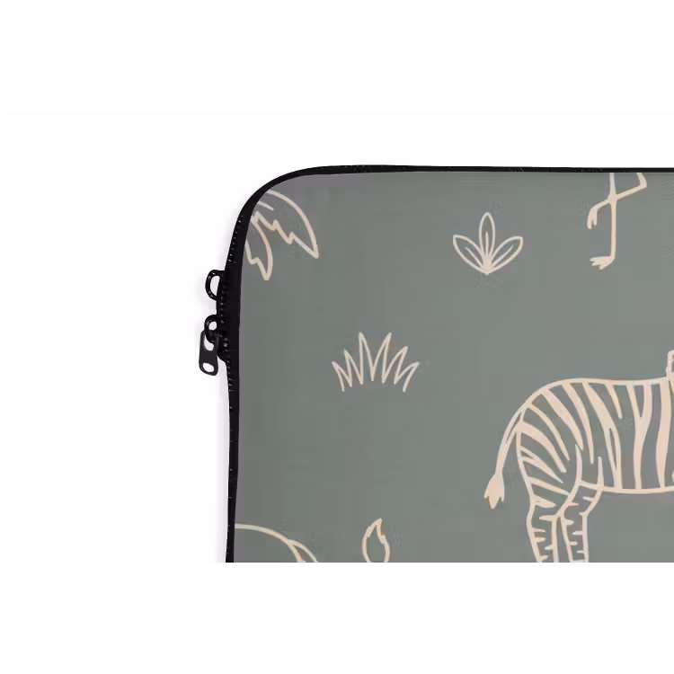 Laptophoes Dieren - Safari - Patroon - Illustratie - Groen — 5