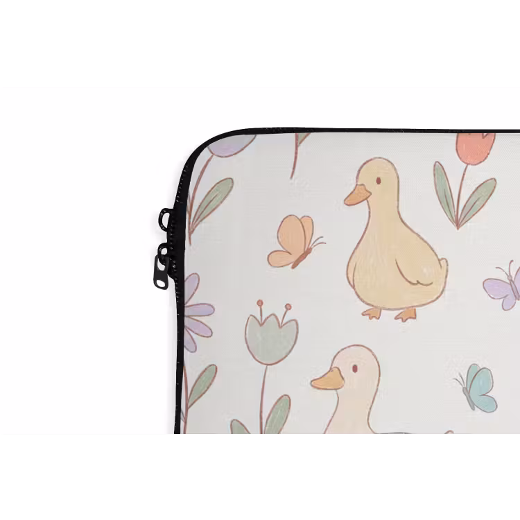 Laptophoes Vogel - Bloemen - Patroon - Pastel - Dieren — 5