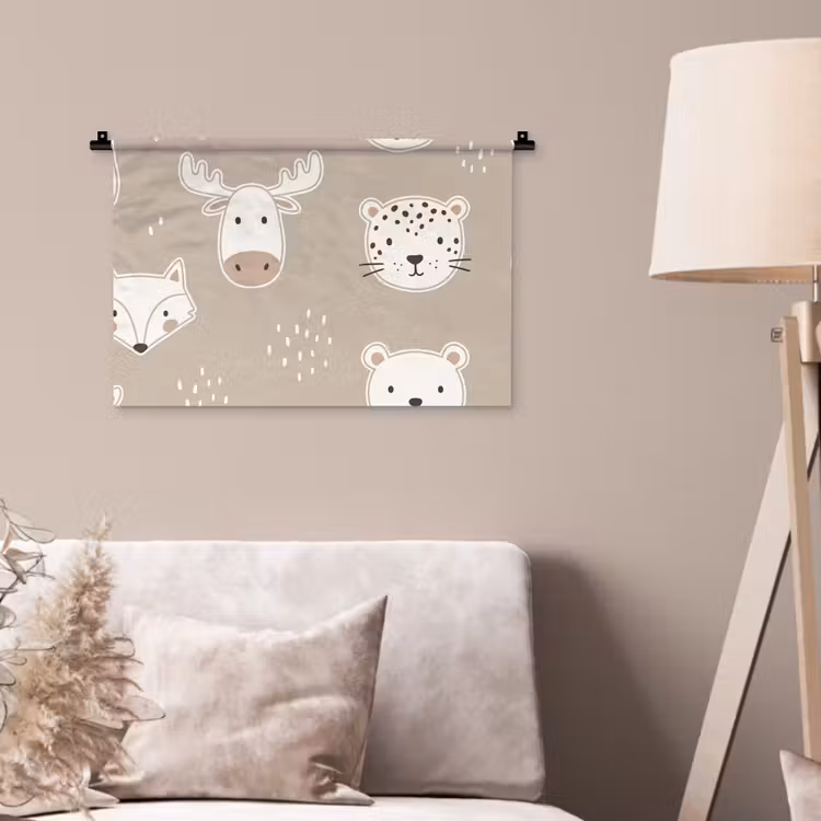 Wandkleed - Dieren - Patroon - Illustratie - Modern - Beige — 2