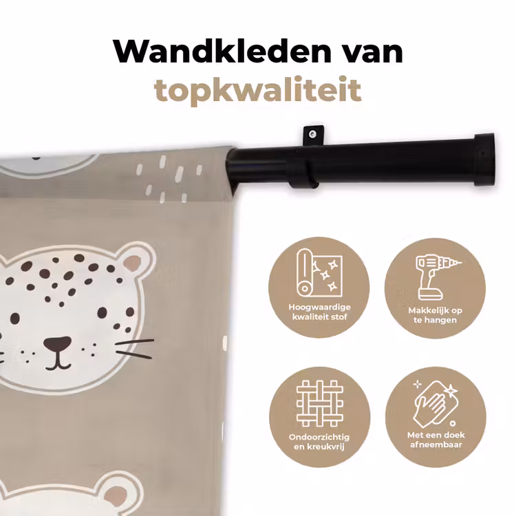 Wandkleed - Dieren - Patroon - Illustratie - Modern - Beige — 3