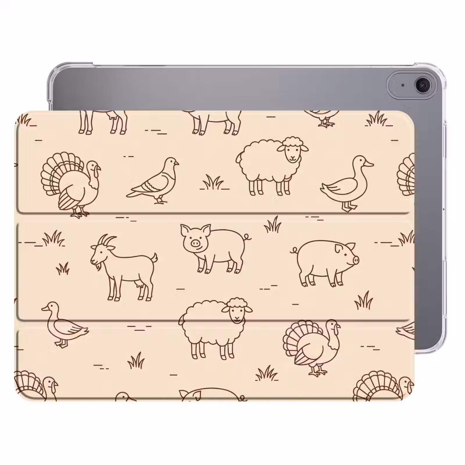 Dieren - Patroon - Boerderij - Minimalistisch - Beige — 1