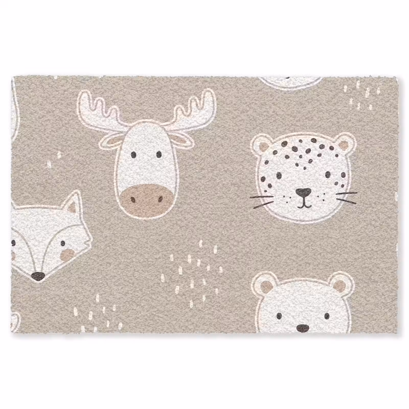 Vloerkleed - Dieren - Patroon - Illustratie - Modern - Beige — 1