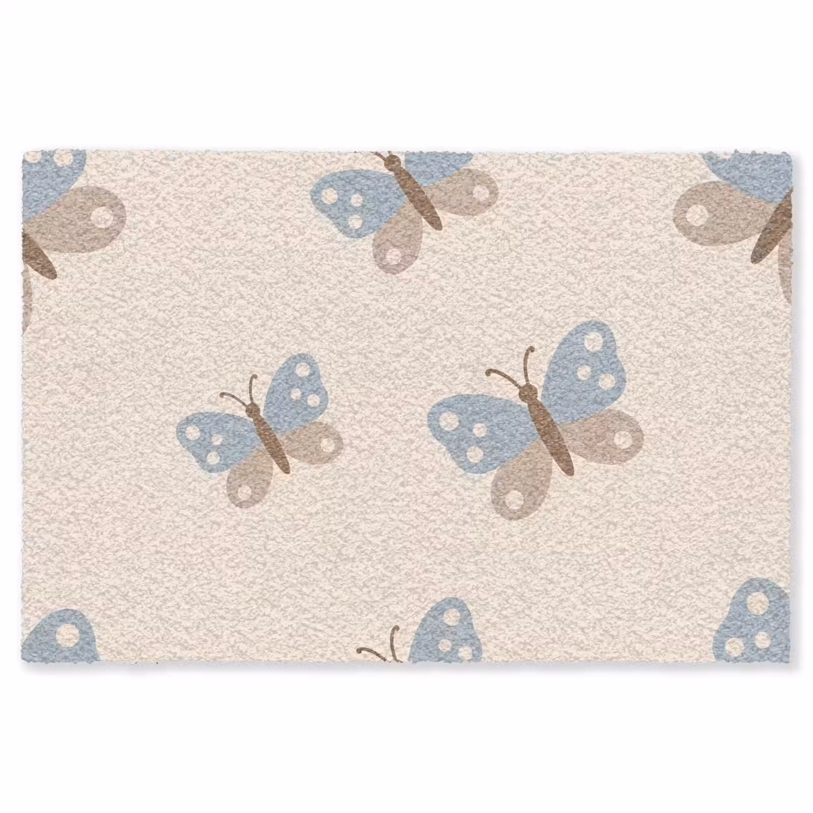 Vloerkleed - Insect - Vlinderpatroon - Abstract - Blauw - Beige — 1