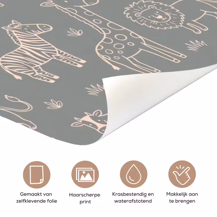 Deursticker - Dieren - Safari - Patroon - Illustratie - Groen — 3