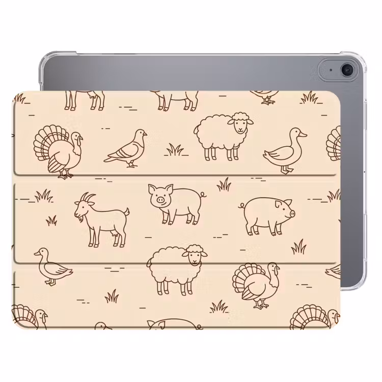 Dieren - Patroon - Boerderij - Minimalistisch - Beige — 1