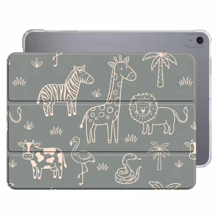 Dieren - Safari - Patroon - Illustratie - Groen — 1