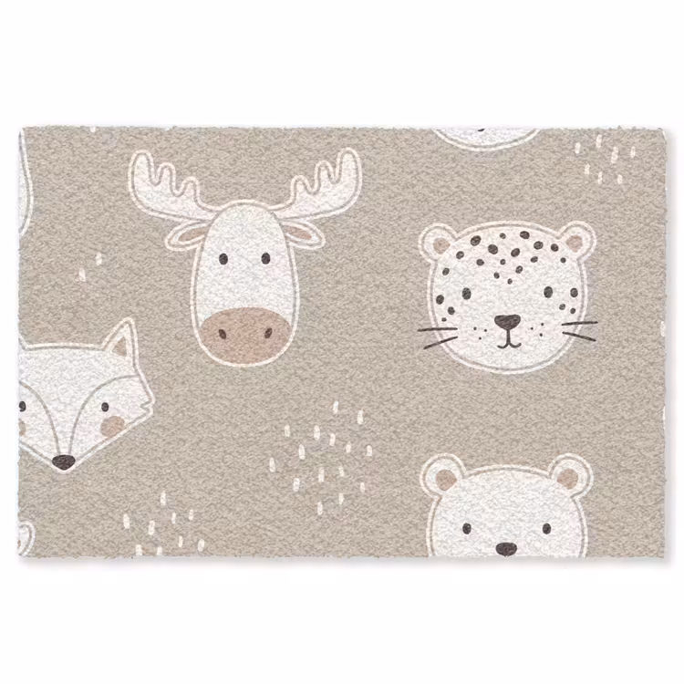 Vloerkleed - Dieren - Patroon - Illustratie - Modern - Beige — 1