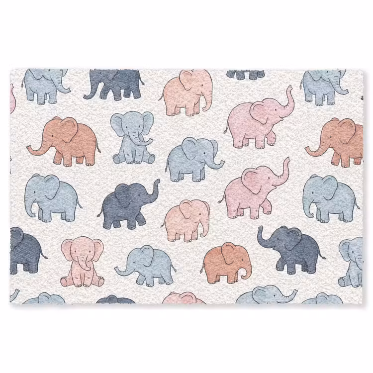 Vloerkleed - Dieren - Patroon - Kinderkamer - Pastel - Speels — 1