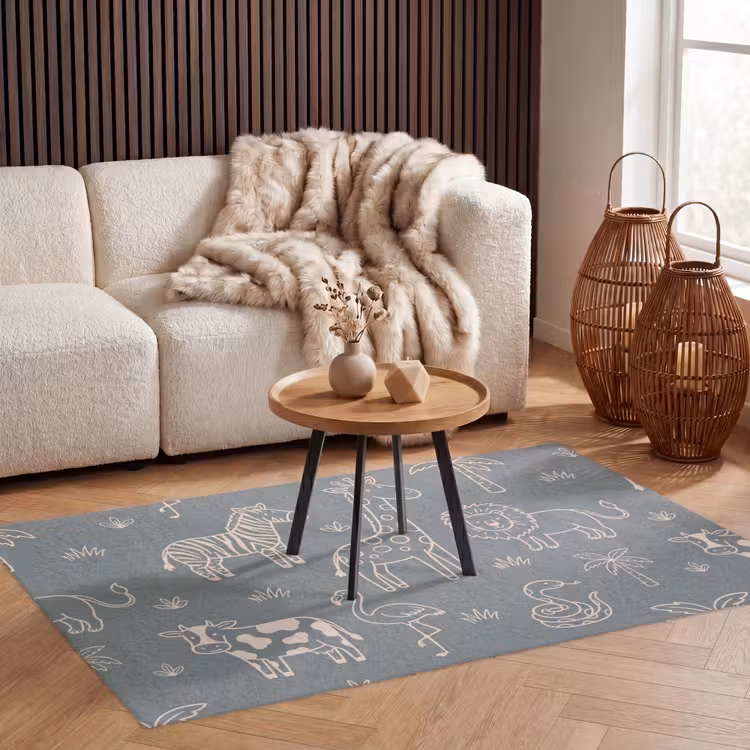 Vloerkleed - Dieren - Safari - Patroon - Illustratie - Groen — 3