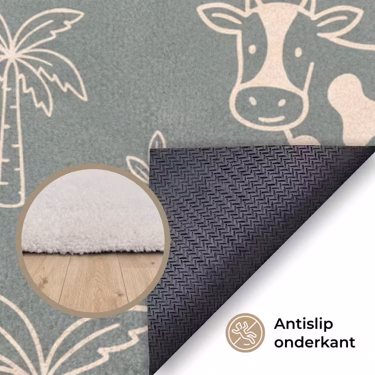 Vloerkleed - Dieren - Safari - Patroon - Illustratie - Groen — 4