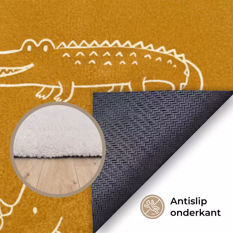 Vloerkleed - Dieren - Safari - Patroon - Kinderlijk - Oker — 4