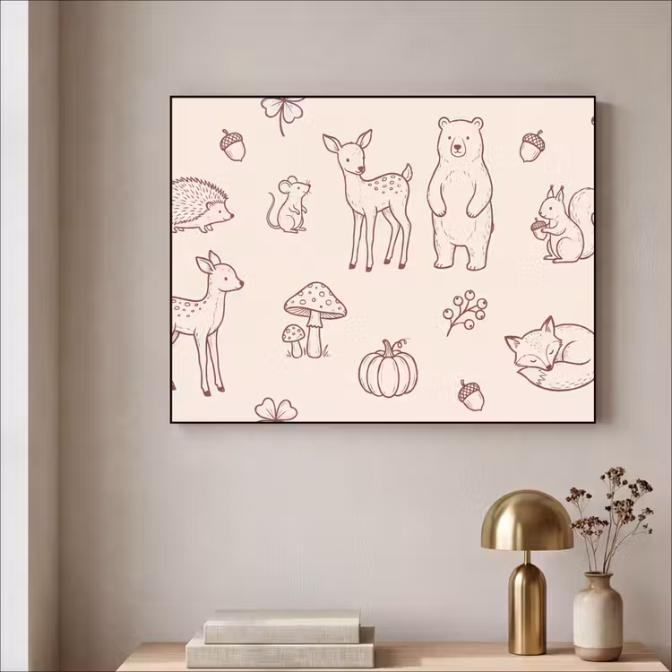 Art frame - Dieren - Bos - Natuur - Schets - Patroon — 5