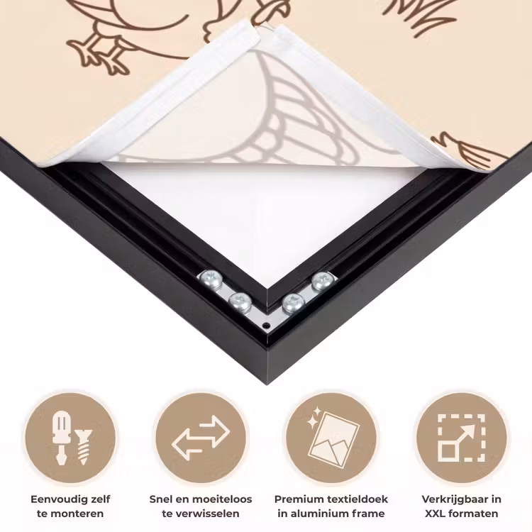 Art frame - Dieren - Patroon - Boerderij - Minimalistisch - Beige — 4