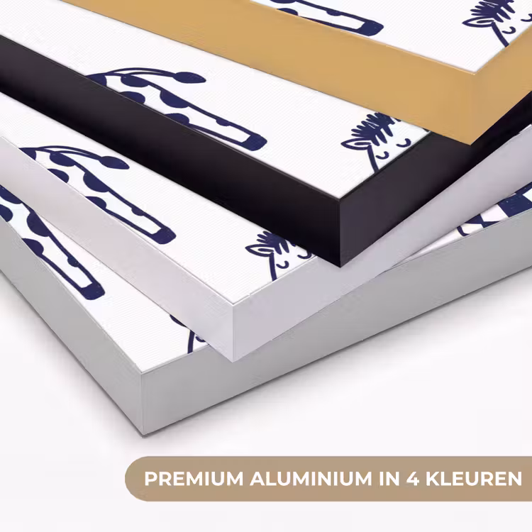 Art frame - Dieren - Patroon - Kinderkamer - Grafisch - Wit-Blauw — 2