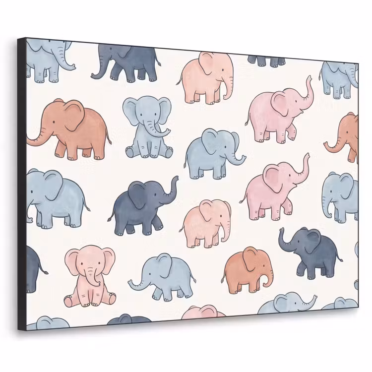 Art frame - Dieren - Patroon - Kinderkamer - Pastel - Speels — 1