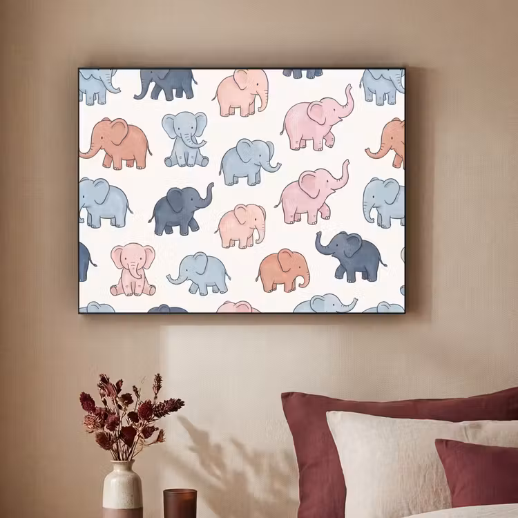 Art frame - Dieren - Patroon - Kinderkamer - Pastel - Speels — 3