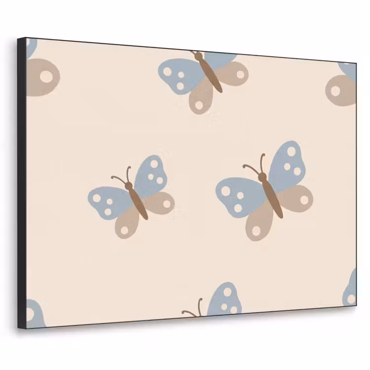 Art frame - Insect - Vlinderpatroon - Abstract - Blauw - Beige — 1