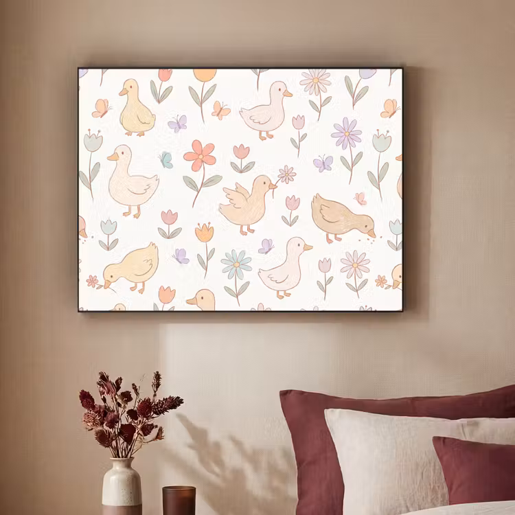 Art frame - Vogel - Bloemen - Patroon - Pastel - Dieren — 3
