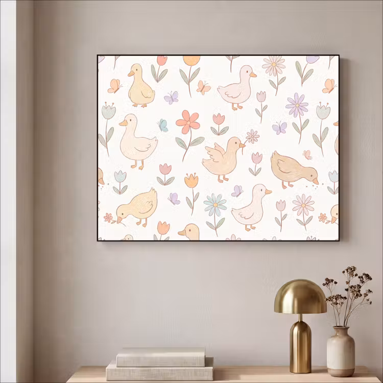 Art frame - Vogel - Bloemen - Patroon - Pastel - Dieren — 5