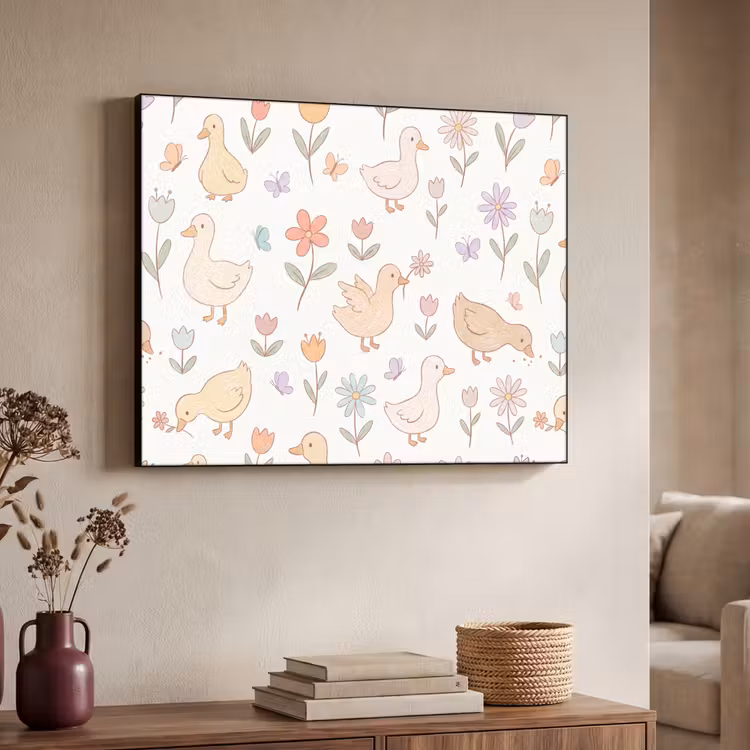Art frame - Vogel - Bloemen - Patroon - Pastel - Dieren — 7