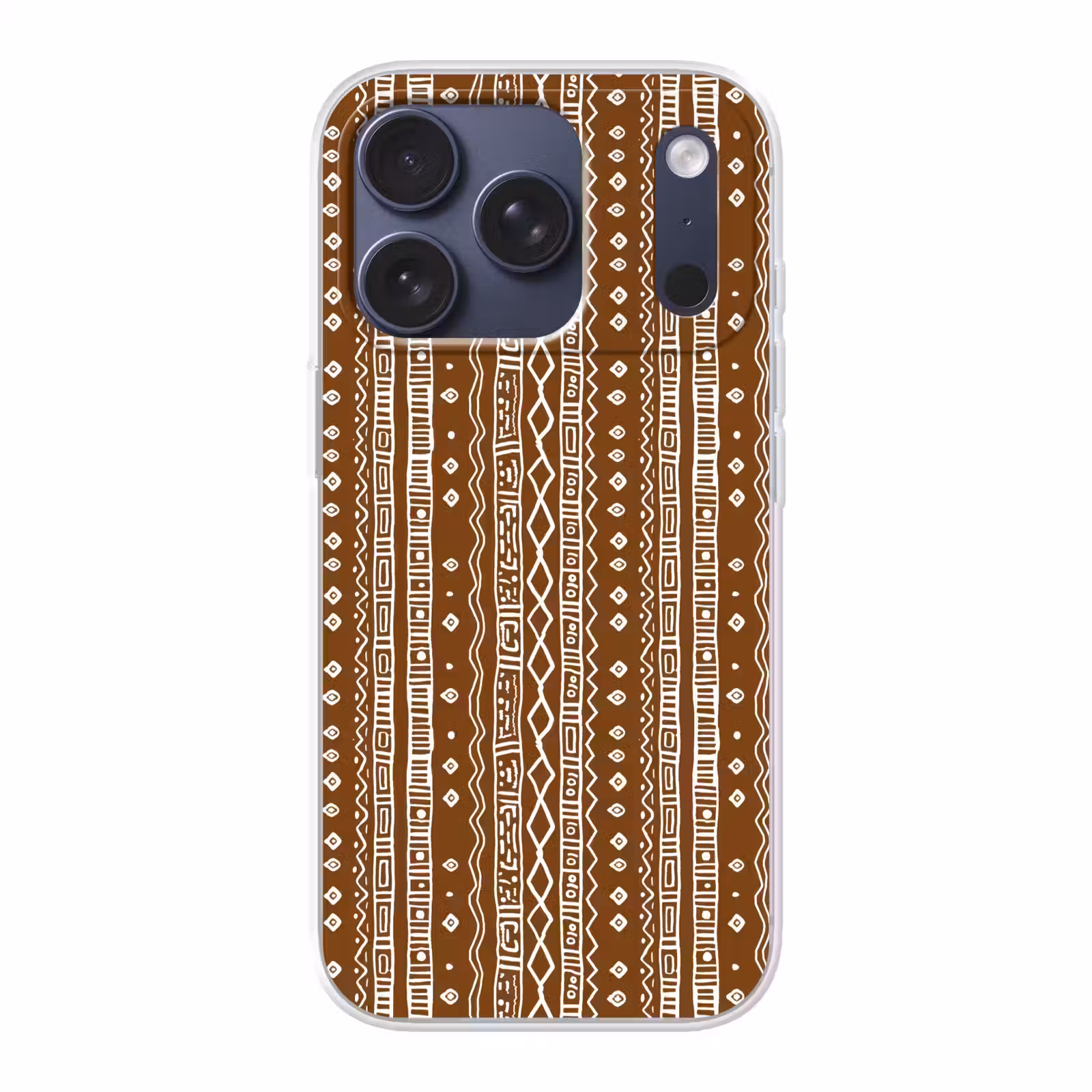 Telefoonhoesje - Chocoladebruin - Etnisch - Tribaal - Patroon — 1