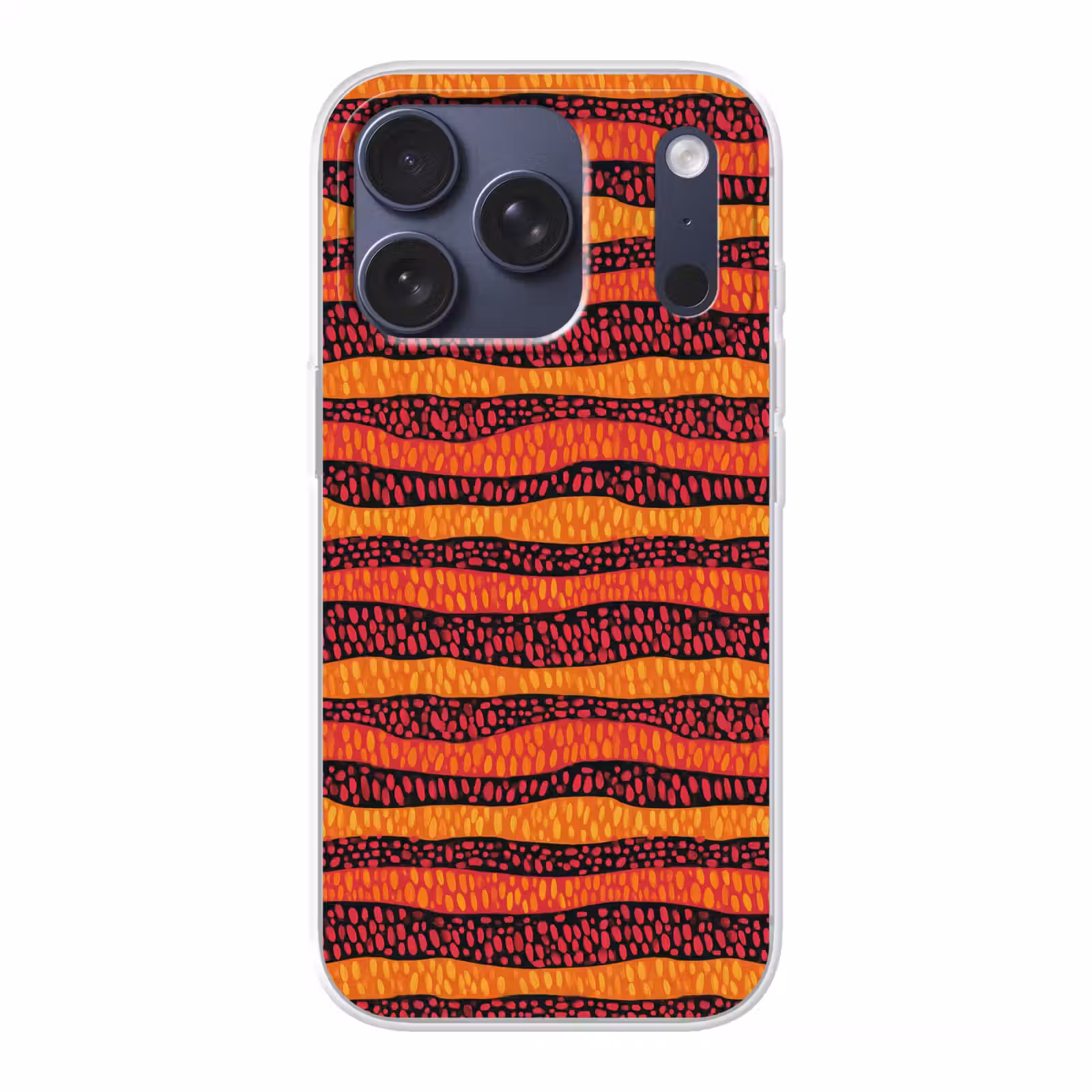 Telefoonhoesje - Oranje - Roze - Expressief - Patroon — 1