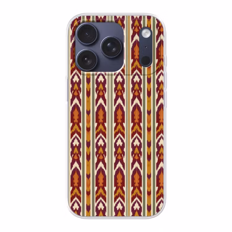 Telefoonhoesje - Ikat - Bordeauxrood - Etnisch - Patroon — 1