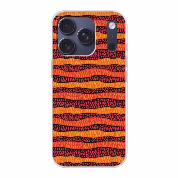 Telefoonhoesje - Oranje - Roze - Expressief - Patroon — 1