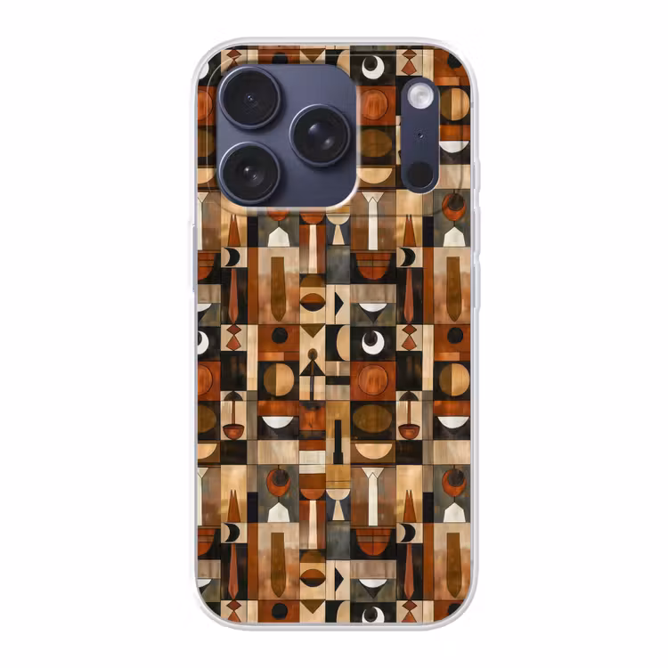 Telefoonhoesje - Terracotta - Geometrisch - Mid-Century - Patroon — 1