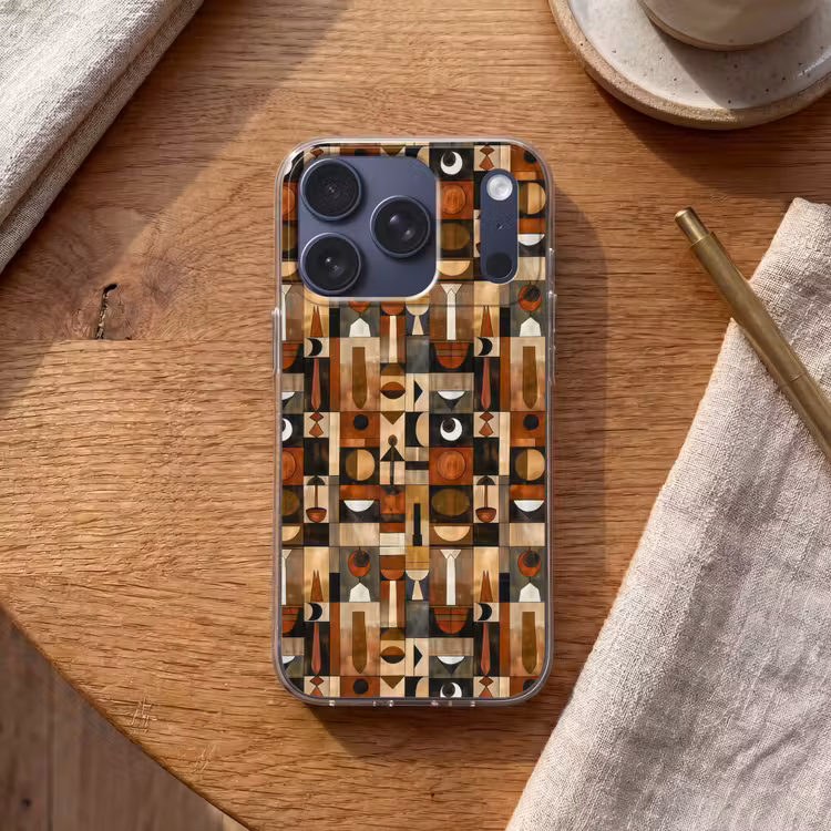 Telefoonhoesje - Terracotta - Geometrisch - Mid-Century - Patroon — 2