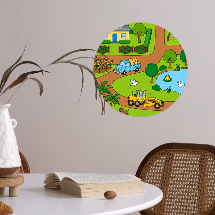 Behangcirkel - Platteland - Dieren - Cartoon — 4