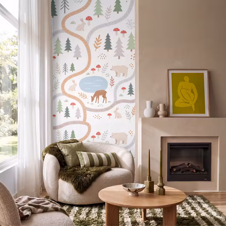 Behang - Dieren - Bos - Illustratie — 1