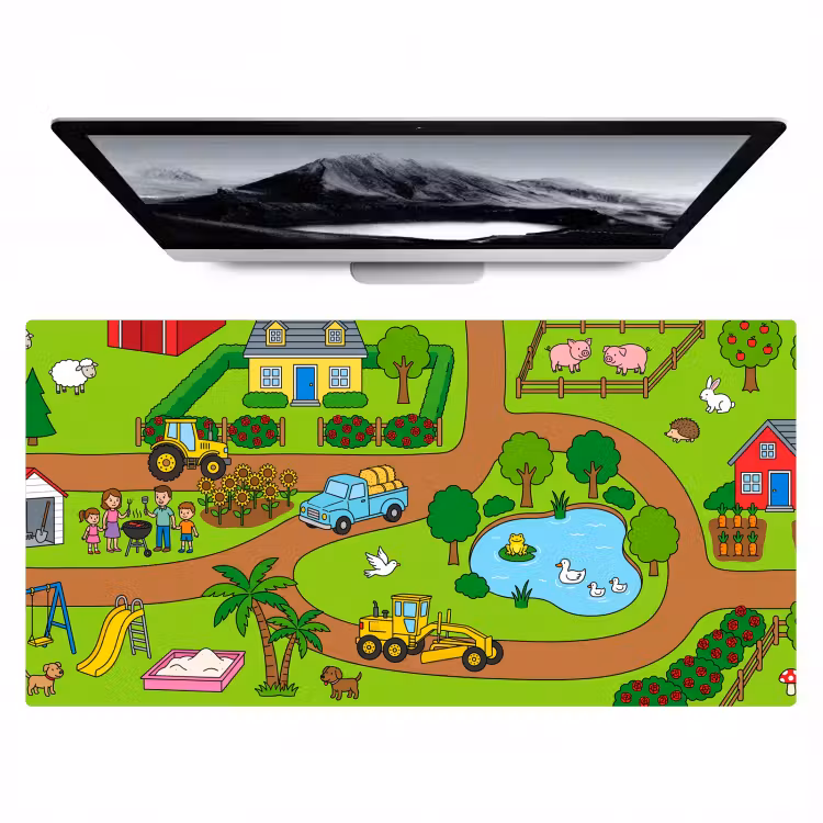 Bureau onderlegger - Platteland - Dieren - Cartoon — 1