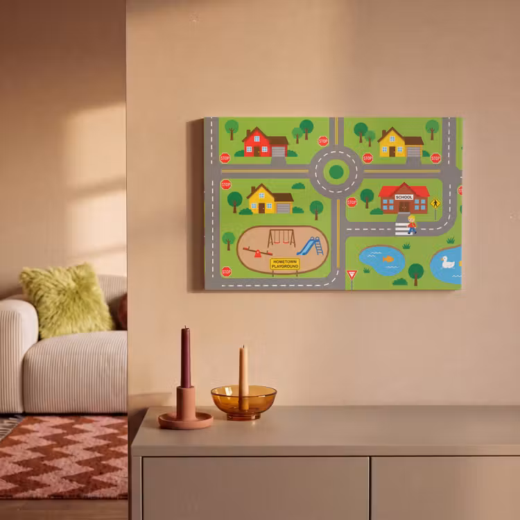 Canvas schilderij - Stad - Wegen - Cartoon — 1