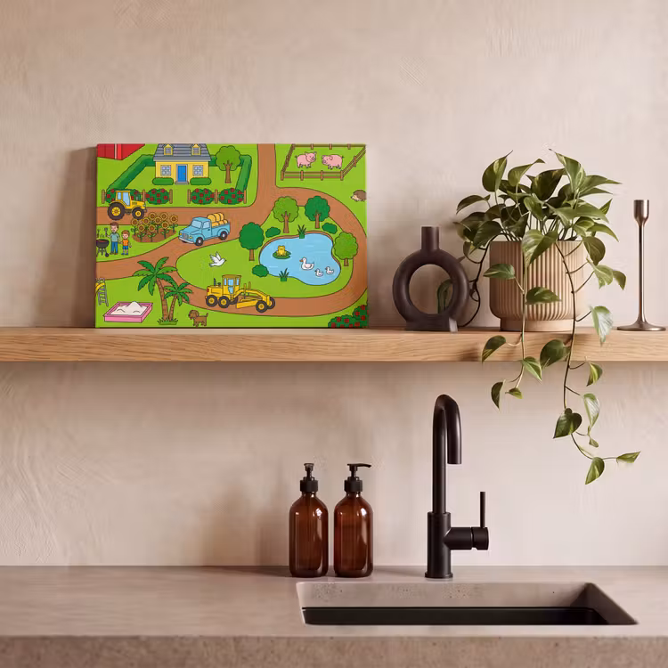 Canvas schilderij - Platteland - Dieren - Cartoon — 2