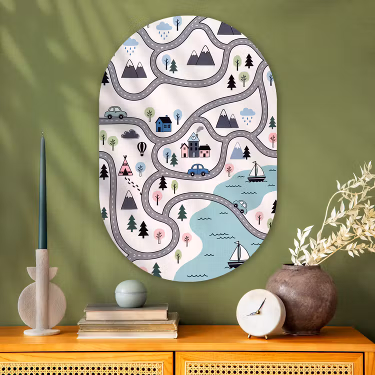 Muurovaal glas - Kaart - Stad - Kindvriendelijk — 2