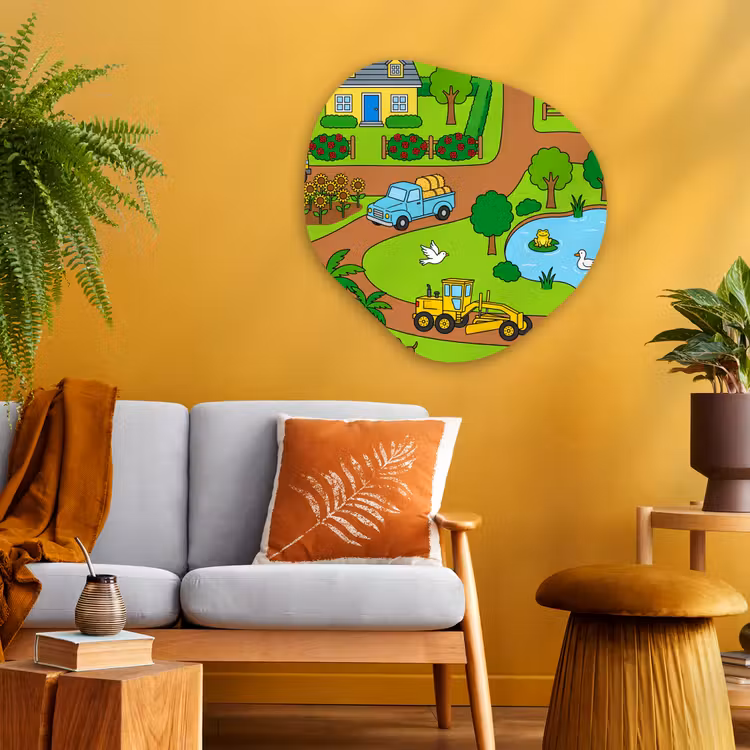 Organisch schilderij glas - Platteland - Dieren - Cartoon — 3